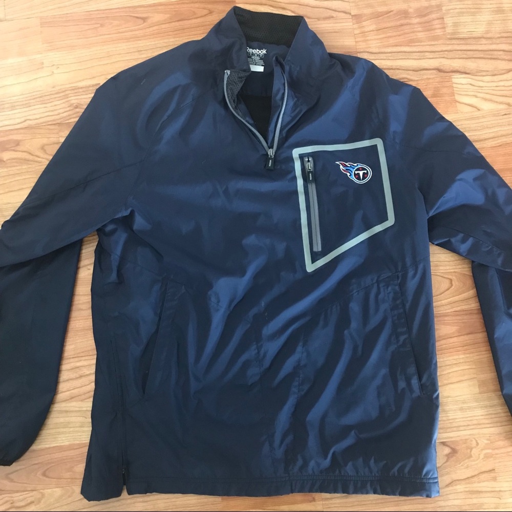 Titans Reebok Navy Sideline Pullover